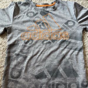 Boys size 8 adidas short sleeve grey and orange